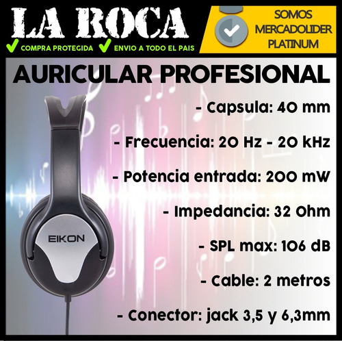 Imagen 4 de 10 de Auricular Profesional Cerrado Home Estudio Grabacion
