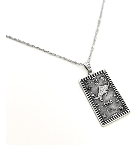 Cadena Y Dije Signo Horóscopo Zodiaco Constelación Plata 925 Tauro 50 Cm