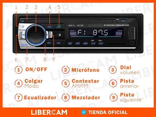 Stereo Auto Pantalla Bluetooth Mp3 Usb Fm Lcd Auto