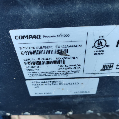 Compaq Presario Sr1000 Funcionando (Usado)