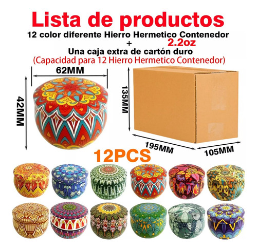 Latas De Velas Aromáticas Decoradas Redondas De Aluminio
