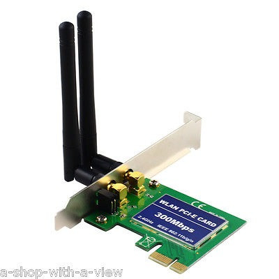 2 Antena Wifi Inalámbrica 300mbps Lan Pci Express Adaptador 