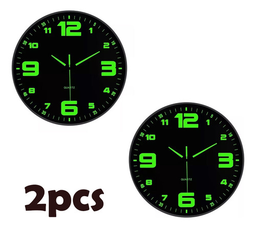 2xreloj De Pared, 12 In 30 Cm Moderno Luminoso Digital Reloj