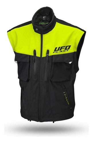 Campera Enduro Ufo Taiga C/ Protecciones Chaleco Desmontable Negro/verde Liso L