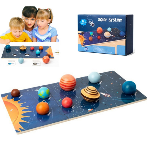 Puzzle Del Sistema Solar Y Los Planetas, Juguete Montessori