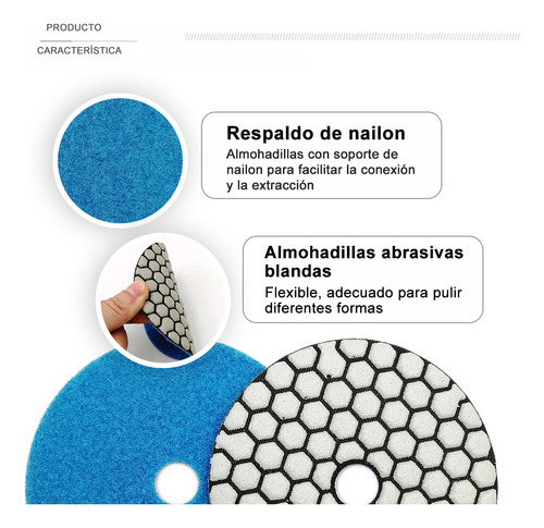 Almohadillas Pulir Diamantes Seco100mm Más Adaptador Granito