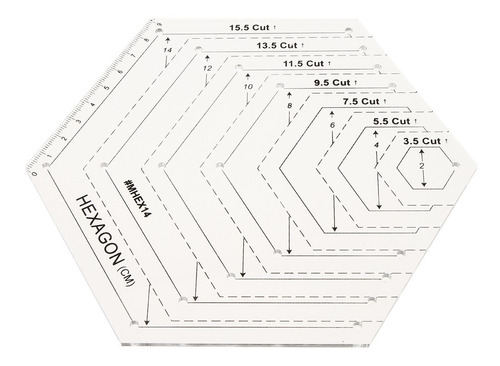 Hexagon Quilting Regla Para Medición Práctica Para