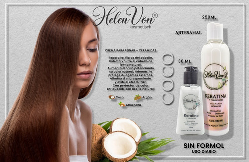 Keratina Artesanal 3pz Ceramidas, Aceite Coco/almendra/argán