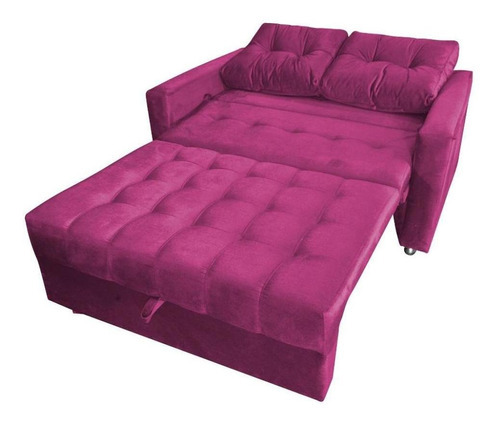 Sofá Cama Casal Reclinável Drika - Veludo Turkey Vinho