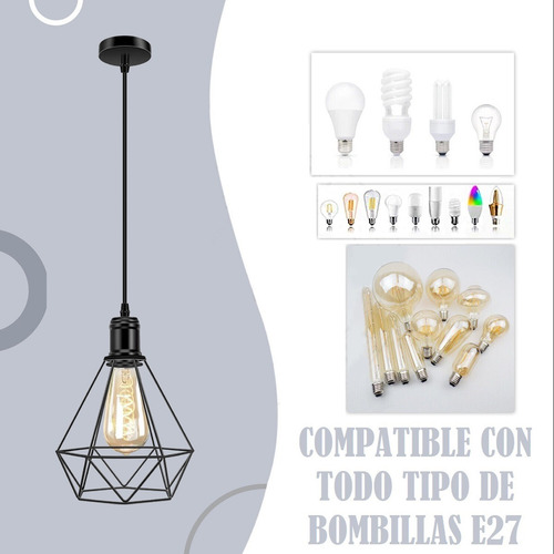 Pack X2 Lámparas Colgantes Vintage Lámpara Techo Comedor