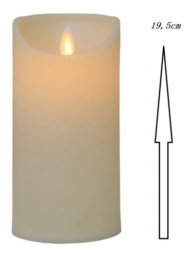 Imagem 1 de 5 de Vela Led Artificial Decorativa Luz Viva 19,5cm Pilha Inclusa