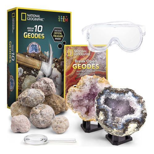 National Geographic Kit De Ciencia Para Abrir 10 Geodas Y E.