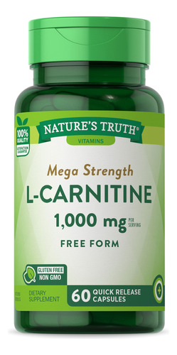 Natures Truth L-carnitina 500 Mg Plus Coq-10 Suplemento Die.