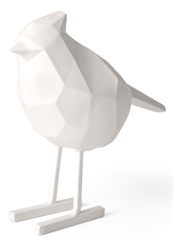 Escultura Decorativa Pássaro Em Poliresina 17cm 16322 Mart Cor Branco