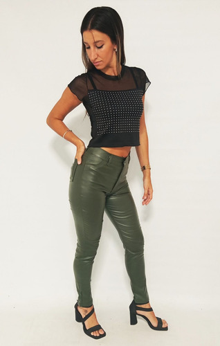 Remera Mujer Brillos Manga Corta Transparencia Moda Dama