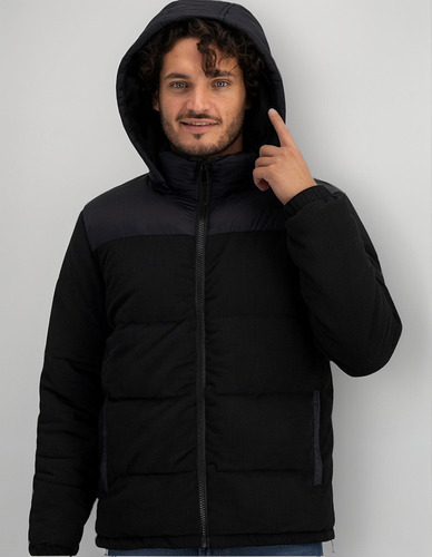 Chamarra Para Hombre De Pana Acolchada Con Capucha Sakers