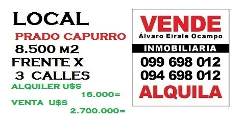 Prado: Local 8.500 M2 Frente X 3 Calles