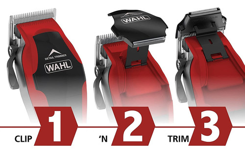 Cortadora De Cabello Wahl Clip ´n Trim Cuchillas Auto Afilables Motor Power Drive Roja 110v