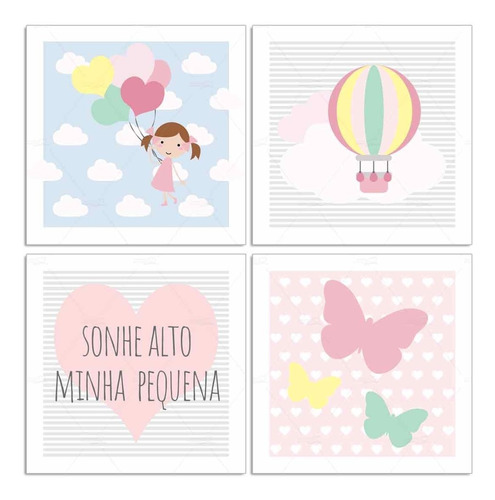 Placa Decorativa Infantil Quarto Bebê Menina Menino Balão