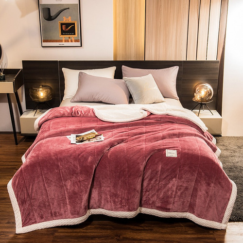 Manta De Cama Polar Bicolor Para Sofá O Cama