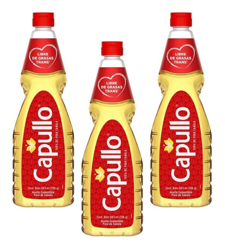 Aceite Capullo De 845 Ml 100% Puro De Canola 3 Piezas