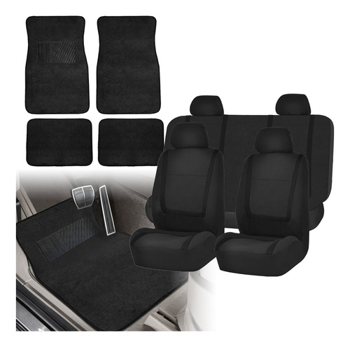 Fh Fb Estuche Asiento Tela Plana Alfombra Piso Ra Negro