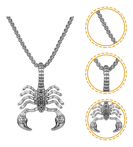 Joyería Para Hombre, Collar De Escorpión, Hip Hop