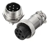 Comprar Par Conector Gx16 6 Pines Macho Aéreo Y Hembra Para Chasis