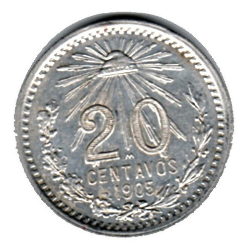 Moneda Veinte Centavos  1905 Resplandor   Bu   Moneda L1