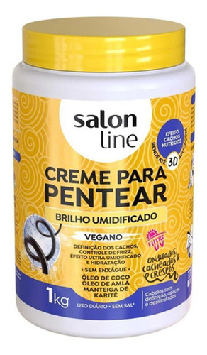 Creme Para Pentear Brilho Umidificado 1kg Salon Line