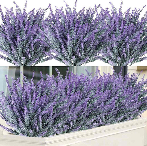 12 Paquetes De Flores Artificiales De Lavanda Artificia...