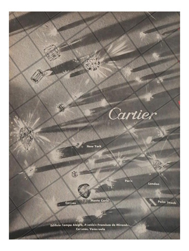 Cartel Publicitario Retro. Diamantes Cartier 1958