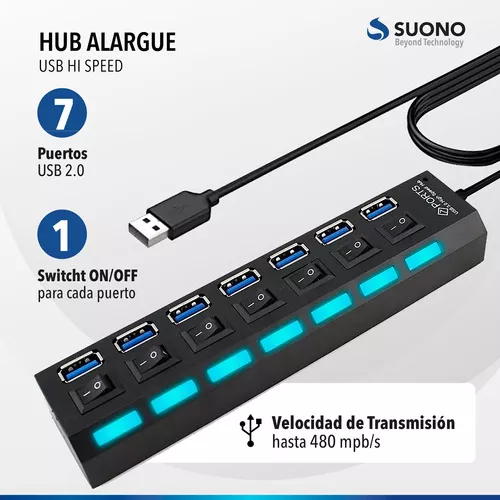 MULTIPLICADOR USB 7 PUERTOS 2.0