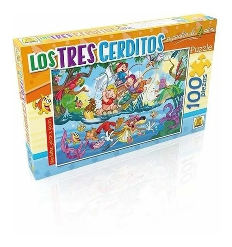 Puzzle 3 Cerditos 100 Piezas Implas Rompecabezas 