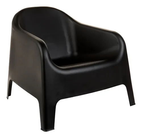 Mueble De Jardin Sillon Skarpo Plastico X4 Negro + Mesa Ratona Puket Garden Life