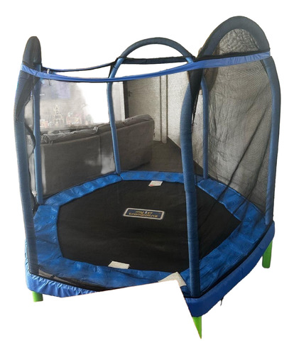 Trampolim Cama Elástica Pula Pula 2.13m Com Rede De Proteção Azul Azul (Usado)