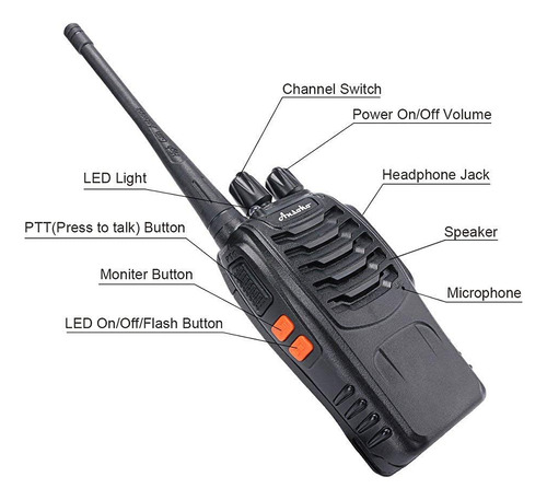 Walkie Talkies Radios Recargables De Dos Vías 16 Canales Uhf