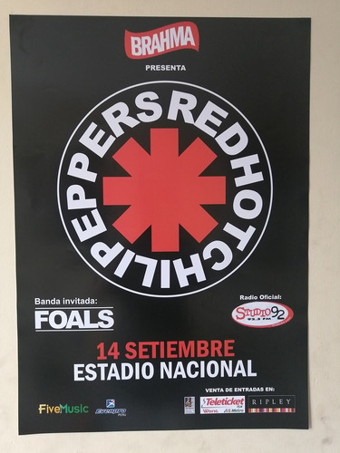 Poster Afiche Concierto Red Hot Chili Peppers En Lima Rock