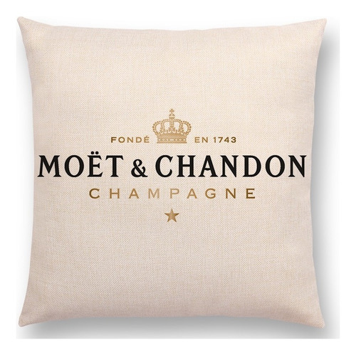 Set 2 Fundas Champagne Moët & Chandon Veuve Cojínes En Lino Moët & Chandon Gold
