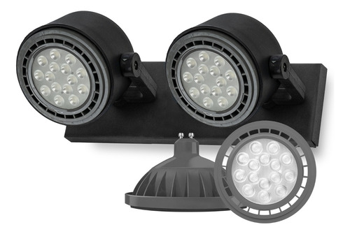 Aplique De Pared Polipropileno Gu10 2 Luces + Leds Ar111 15w