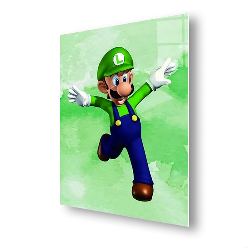 Cuadro Metalico Luigi 3d Green Videojuegos Arte 