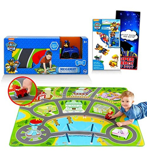 Paw Patrol Mega Mat Com Conjunto De Veículos Kids Bundle