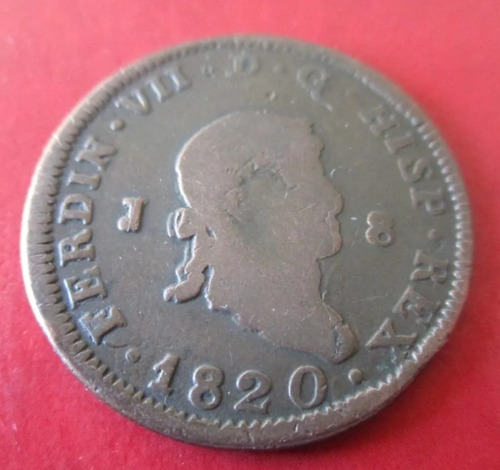 Moneda Antigua España 1820, 8 Maravedís, Jubia.