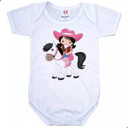 Body De Bebês Cowgirl Fofa Cavalo Branco Country Meninas