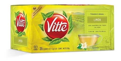 Té De Limón Vitté - Caja Con 25 Sobres De 1.2 Gr C/u.