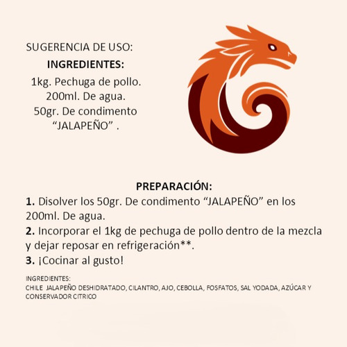 Sazonador Jalapeño Para Alitas Pollo Pescado Cerdo Res