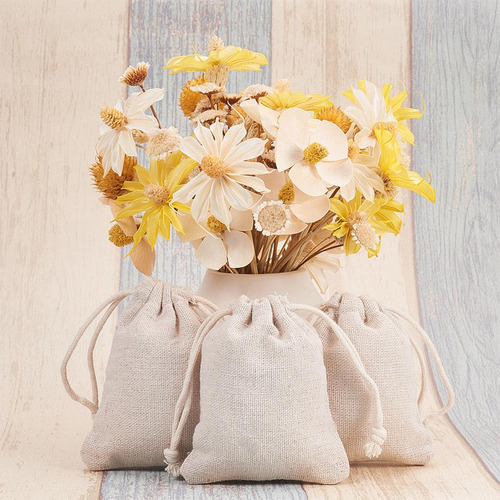 30 Unids Natural Con Cordón Bolsita Organizador Para Joyas,