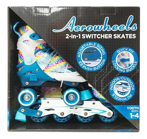 Patines Switcher 2 En 1 Aerowheels Talla 23-26 Azul