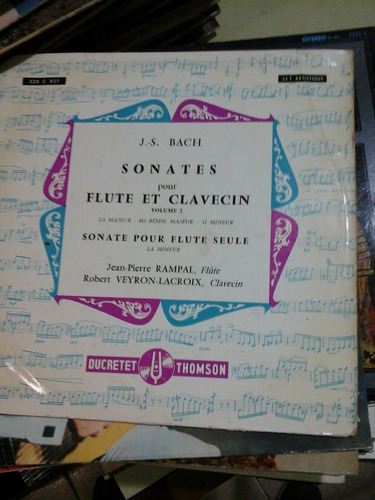 Vinilo 4241 - J. S. Bach - Sonates Pour Flute Et Clavecin 