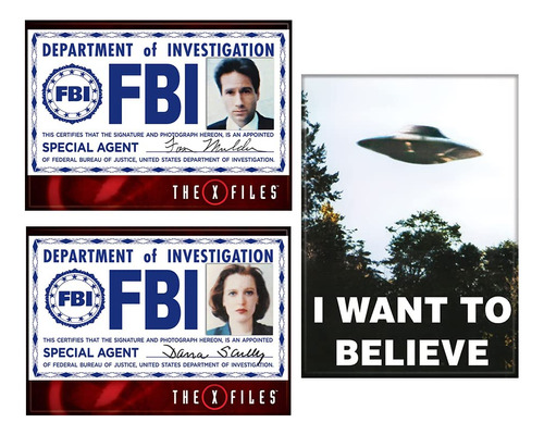 Ata-boy Navidad X-fil Mulder Fbi Badge Magnet Scully Want To
